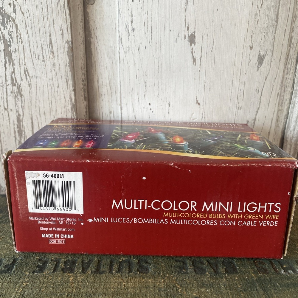 Holiday‎ Time 100 MULTI-COLOR Mini Lights Christmas String Lights Green Wire NEW - Picture 8 of 9